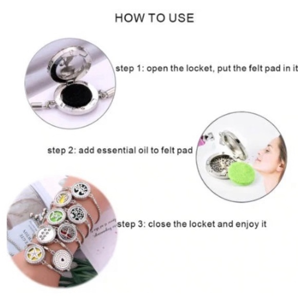 Stainless Steel Aromatherapy Diffuser Locket Bracelet – White CZ Accent – - Picture 3 of 3